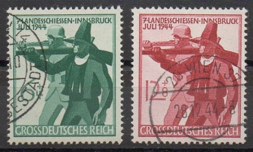 Michel Nr. 897 - 898, Tiroler Landesschießen gestempelt.